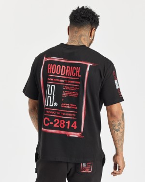 Hoodrich OG Akira T-shirt Herr Svarta | 84312-POJN