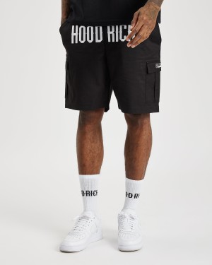 Hoodrich OG Trek Cargo Shorts Herr Svarta | 58429-DMHG