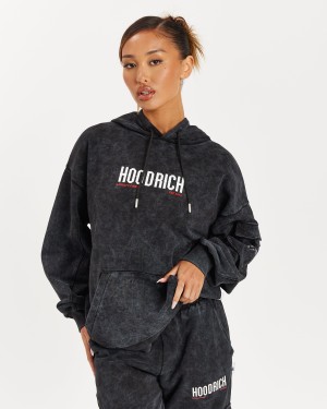 Hoodrich Peak Hoodie Dam Svarta | 49261-VUZK