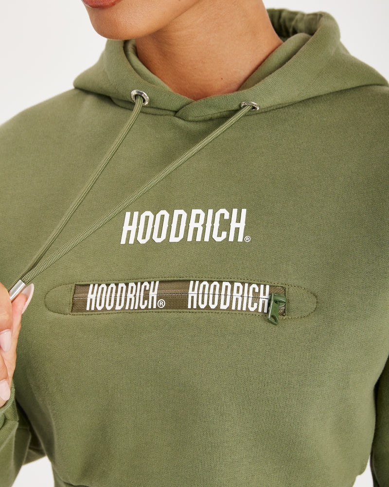 Hoodrich Aspect Cropped Hoodie Dam Olivgröna | 69703-OEUY