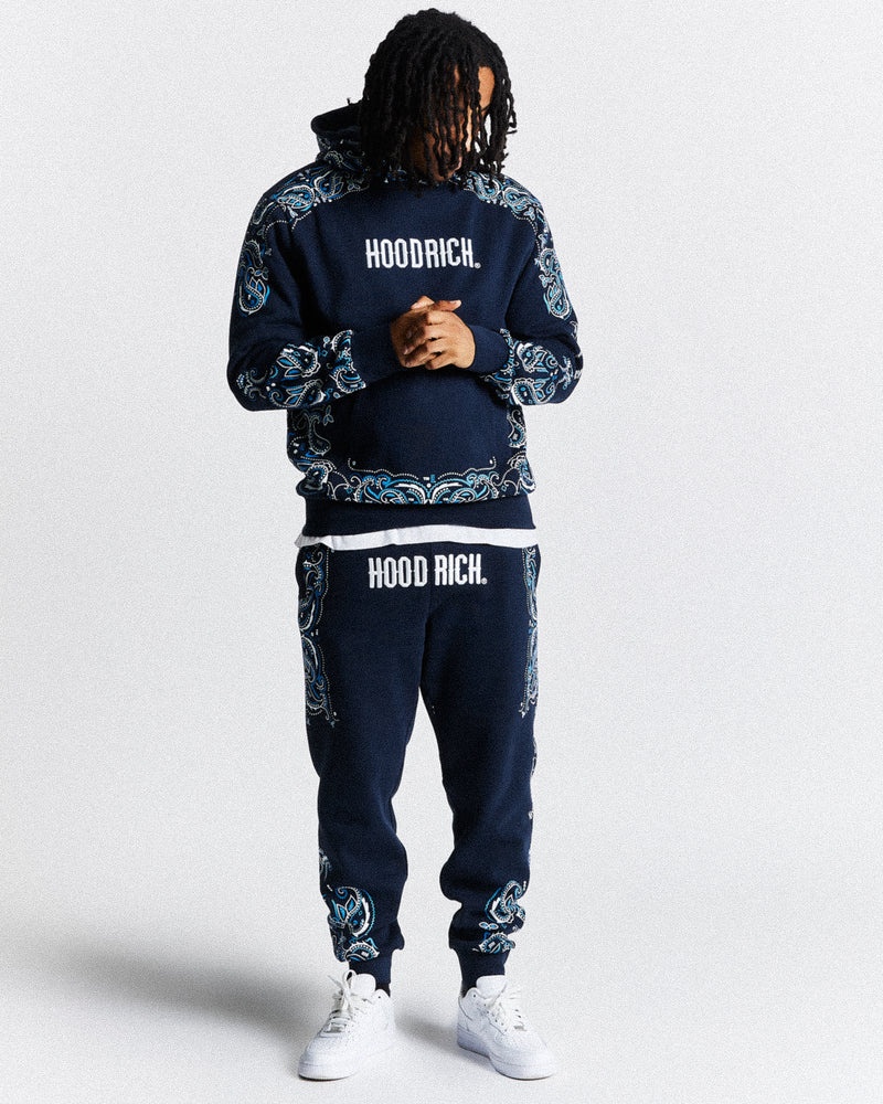 Hoodrich Motif Joggingbyxor Herr Marinblå | 75893-UTCW