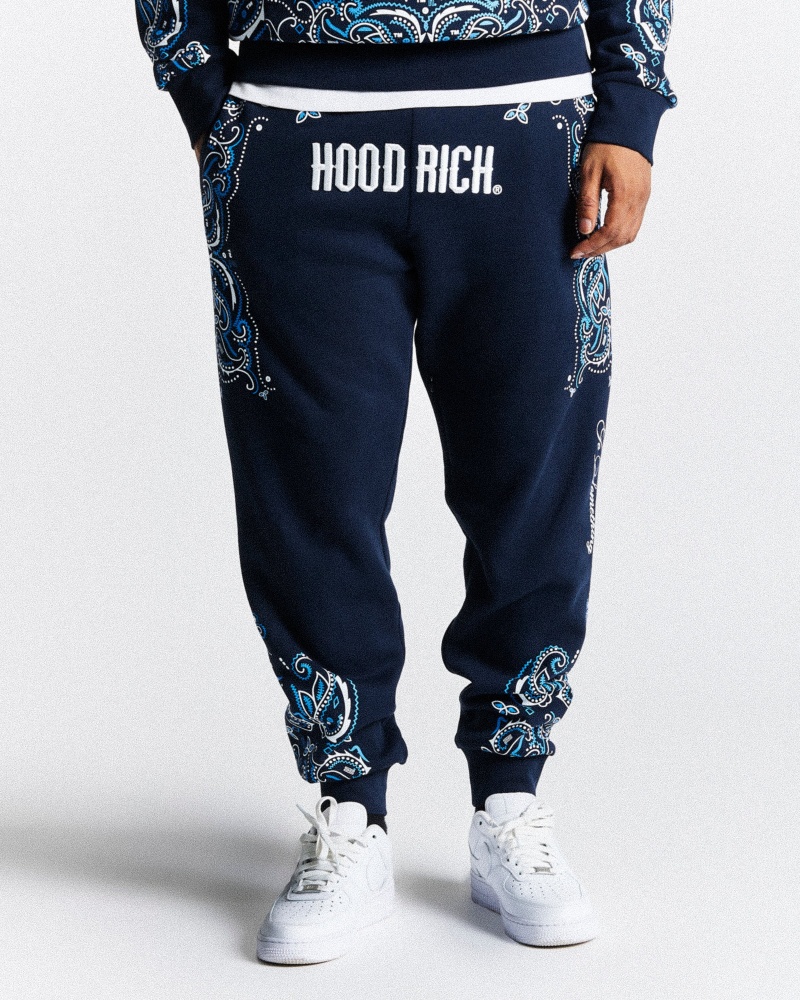 Hoodrich Motif Joggingbyxor Herr Marinblå | 75893-UTCW