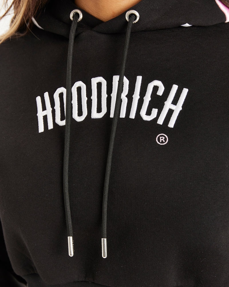 Hoodrich OG Calor Cropped Hoodie Dam Svarta | 48732-OEUY