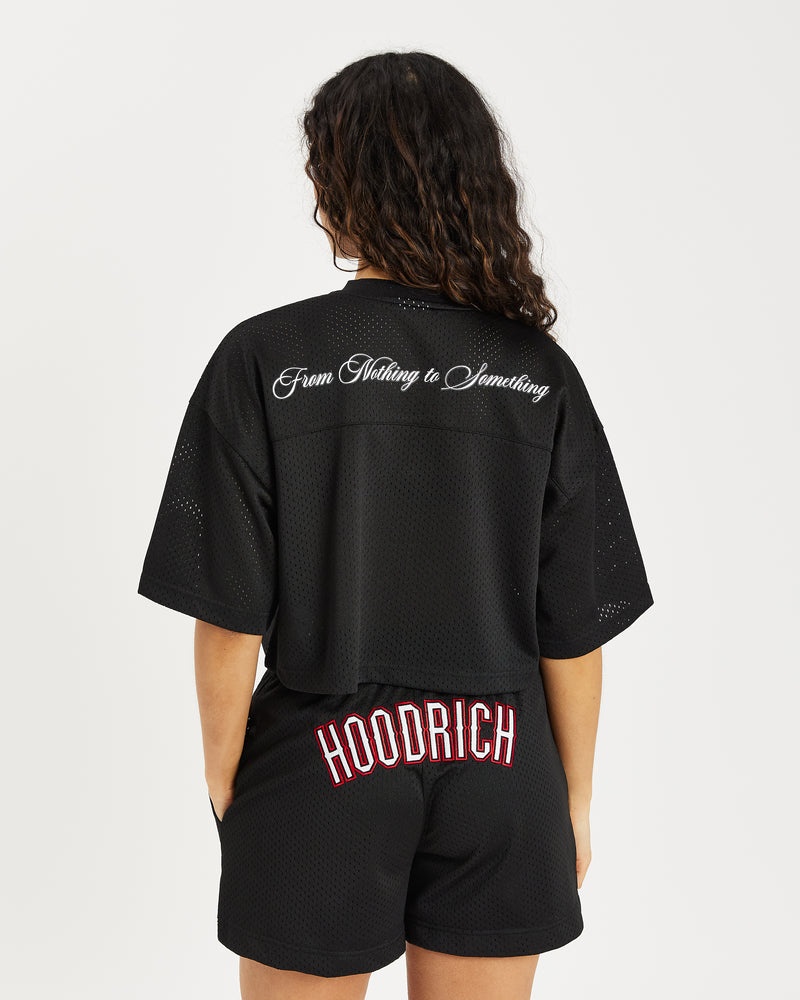 Hoodrich OG Court Cropped T-shirt Dam Svarta | 05863-FPNZ