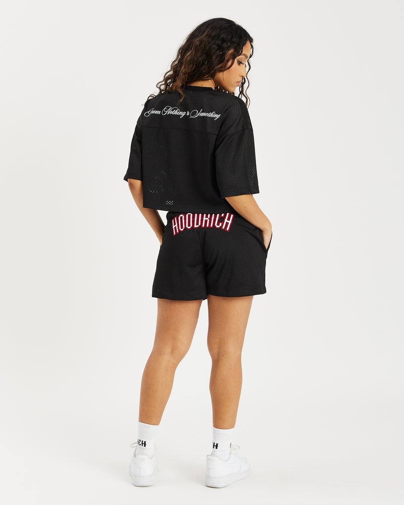 Hoodrich OG Court Cropped T-shirt Dam Svarta | 05863-FPNZ