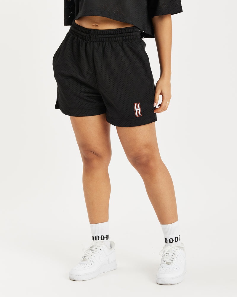 Hoodrich OG Court Shorts Dam Svarta | 91634-PGAO