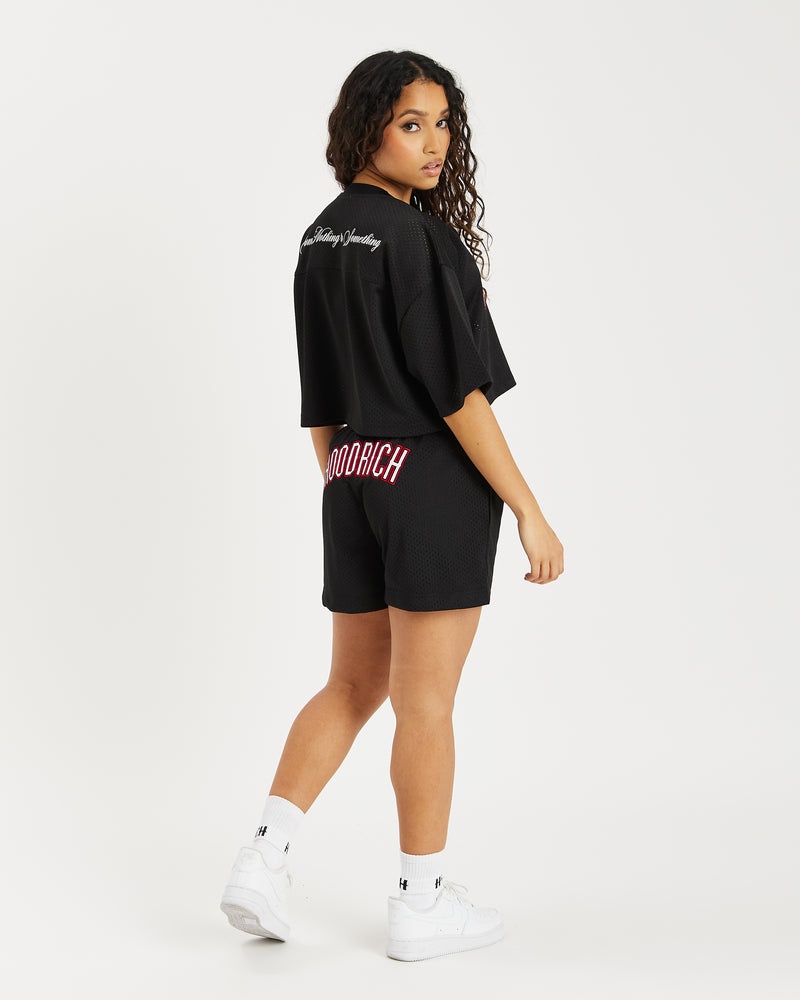 Hoodrich OG Court Shorts Dam Svarta | 91634-PGAO