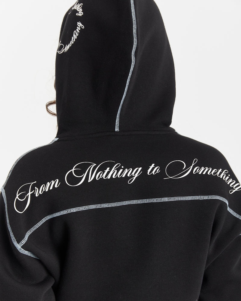 Hoodrich OG Distinct Cropped Hoodie Dam Svarta | 67840-ERHI