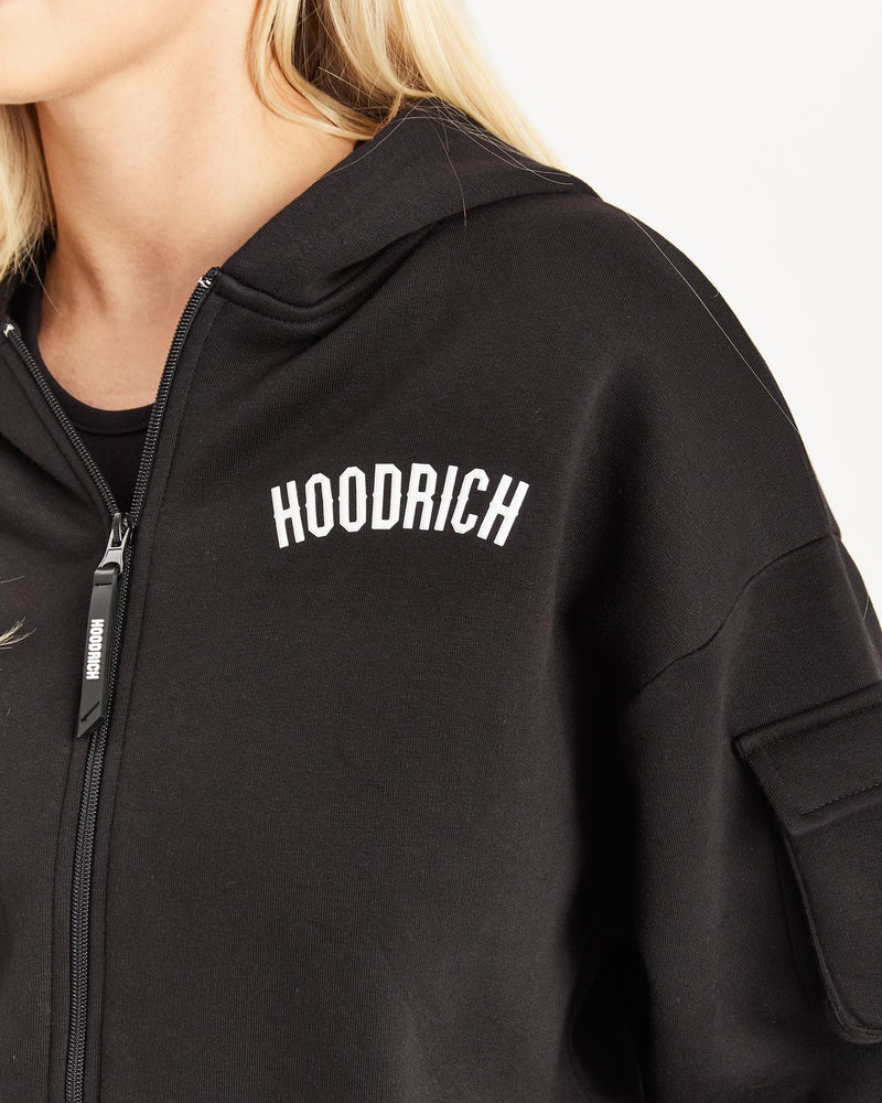 Hoodrich OG Luna Full Zip Hoodie Dam Svarta | 13975-TFMB