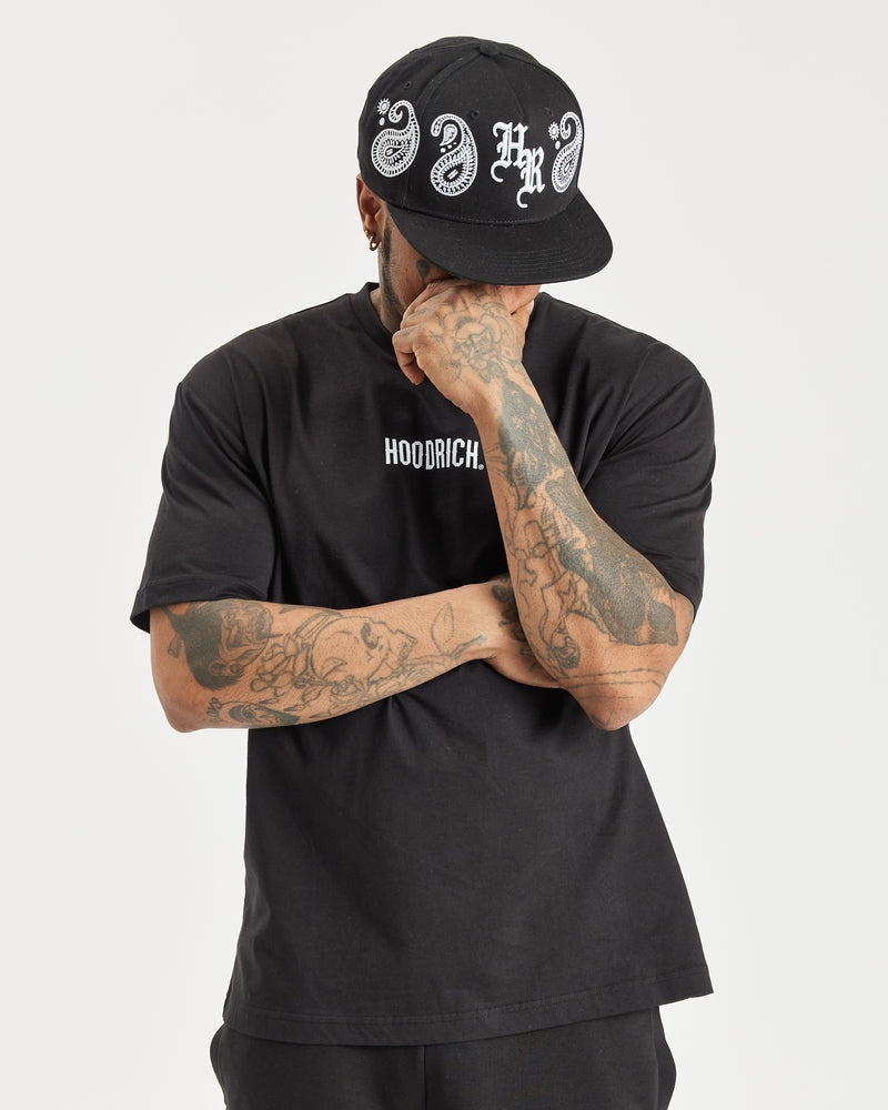 Hoodrich OG Motif Fitted Hatt Herr Svarta | 91028-DVEK