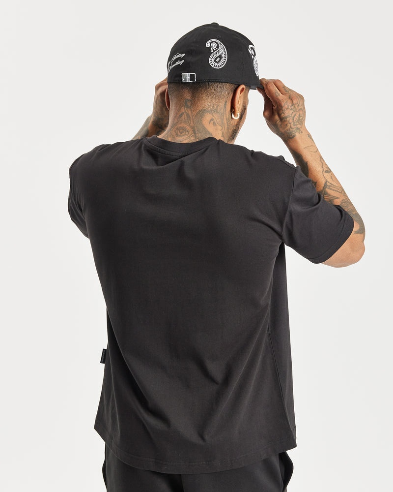 Hoodrich OG Motif Fitted Hatt Herr Svarta | 91028-DVEK