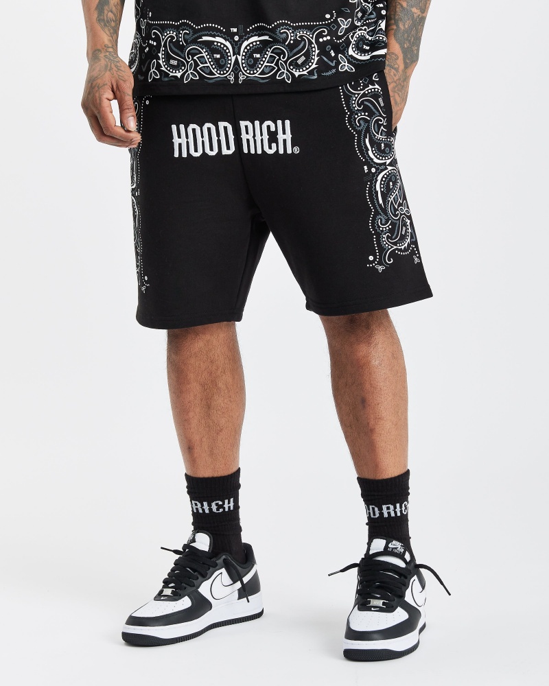 Hoodrich OG Motif Shorts Herr Svarta | 51643-SYBL