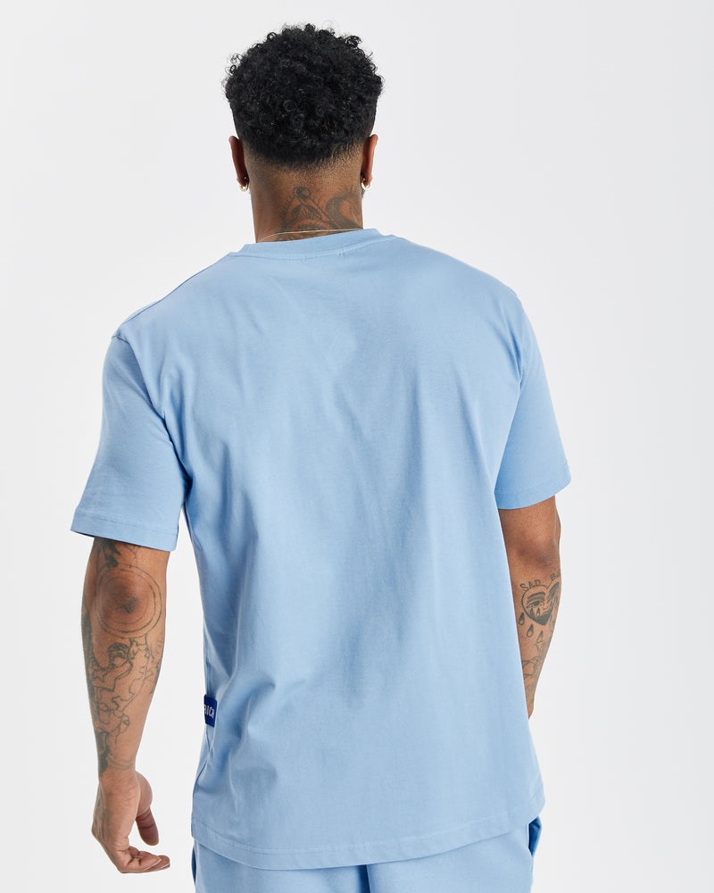 Hoodrich OG Pacific V2 T-shirt Herr Blå | 26089-QLIT