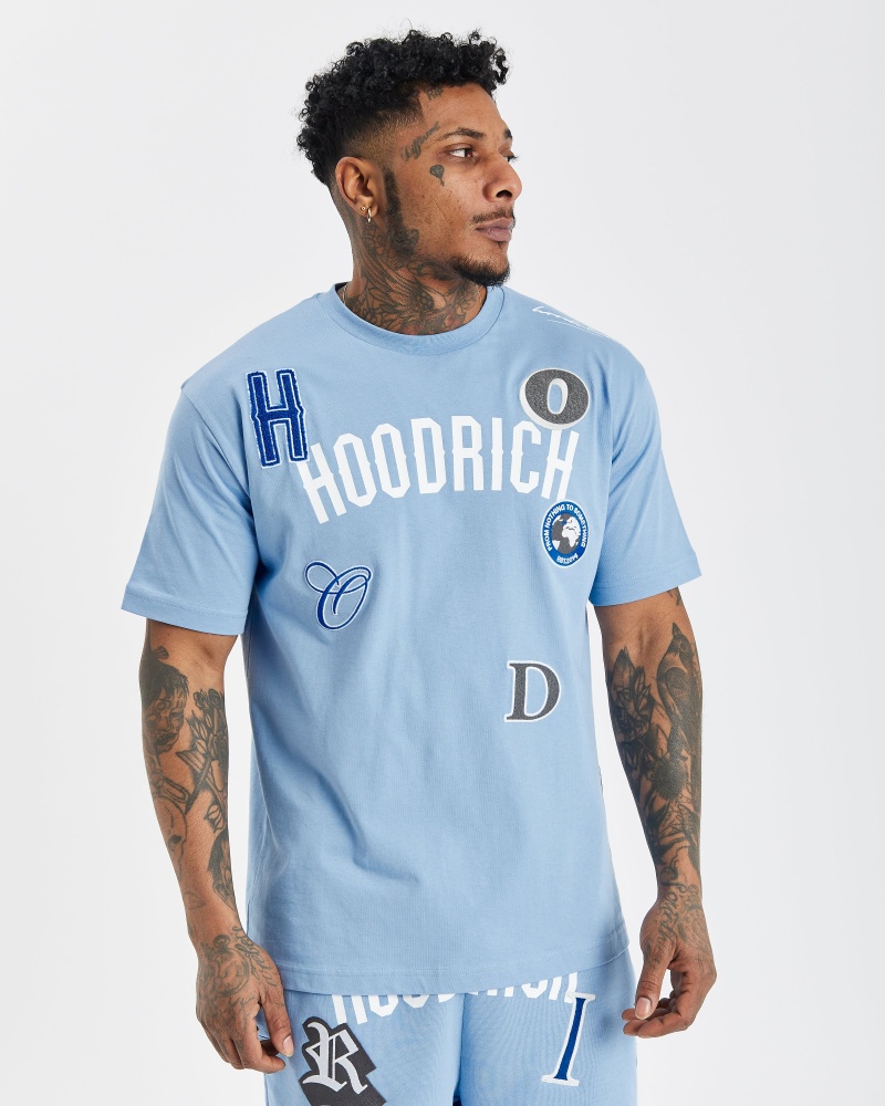 Hoodrich OG Pacific V2 T-shirt Herr Blå | 26089-QLIT