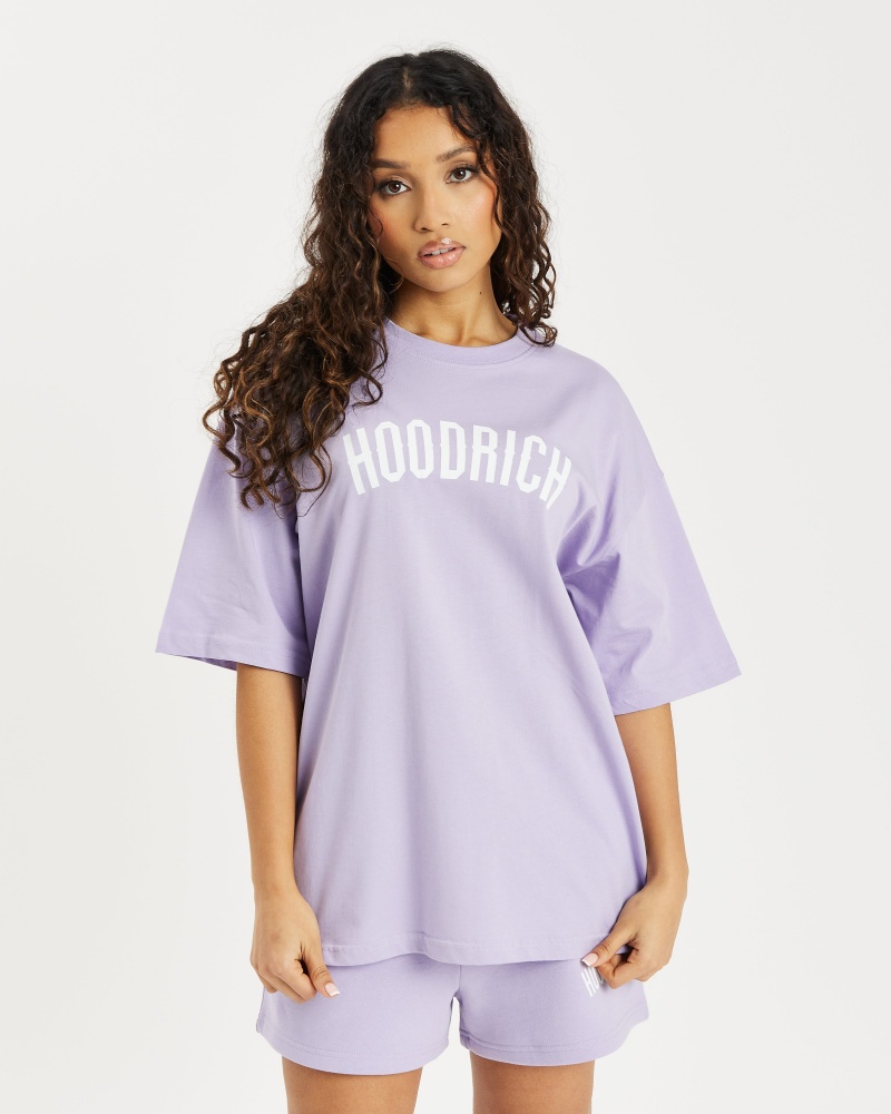 Hoodrich OG Staple Boyfriend T-shirt Dam Lavendel | 70328-HOUW