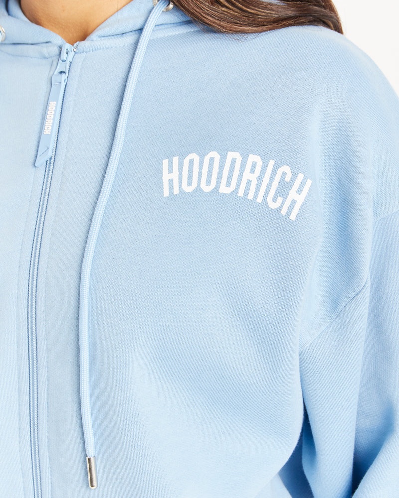 Hoodrich OG Staple Full Zip Hoodie Dam Blå | 29547-QRTJ