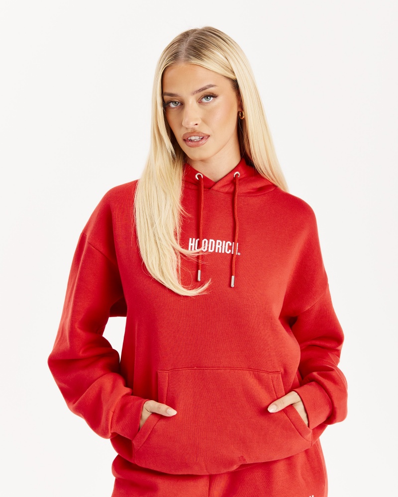 Hoodrich OG Storm Logo Hoodie Dam Röda | 17834-RPGQ