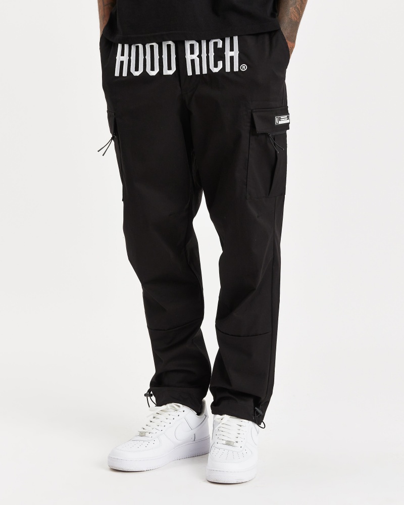 Hoodrich OG Trek Cargo Byxor Herr Svarta | 69743-WMBA