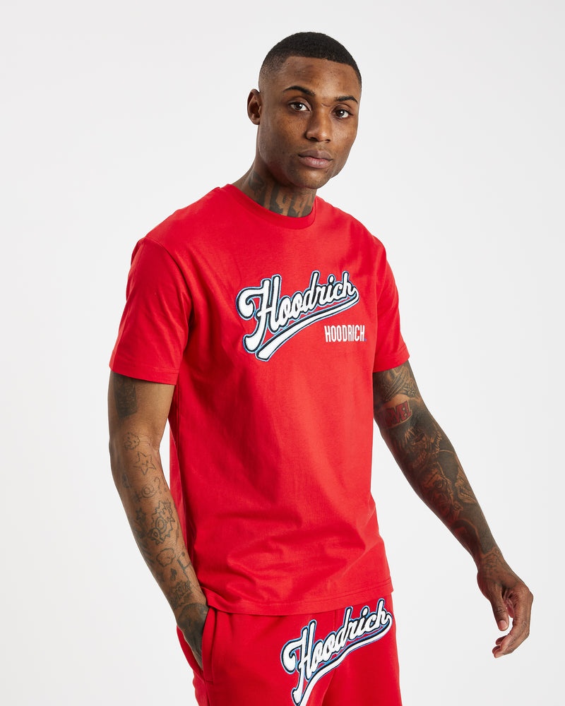 Hoodrich Stadium T-shirt Herr Röda | 63948-UCKE